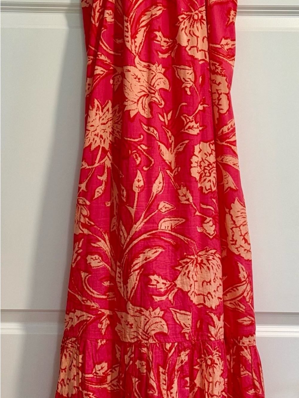 Evereve Pink & Peach Floral Halter Maxi Dress